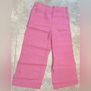 J.Jill Love Linen Pink Wide Leg Pants | Small